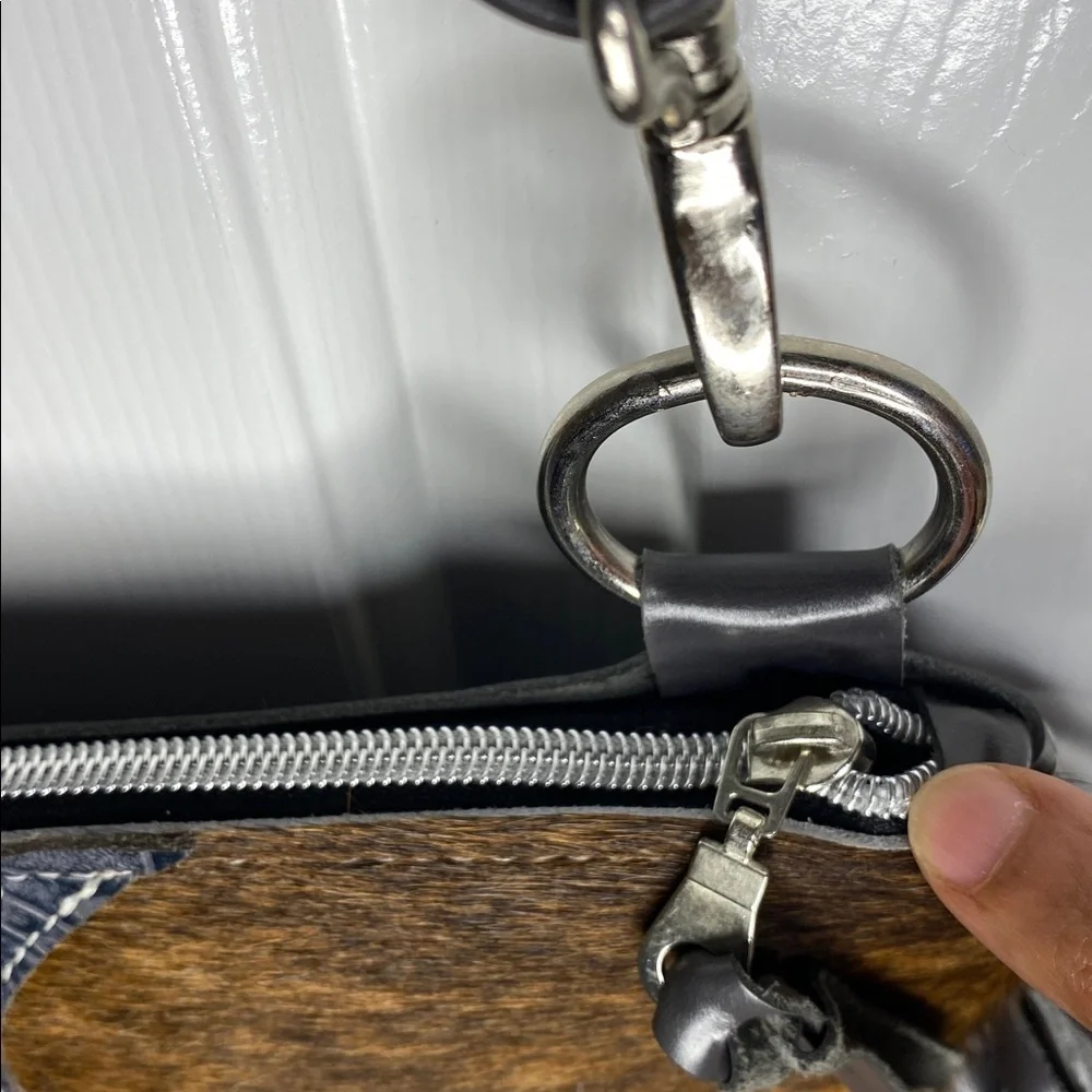 NWOT Dancing Cactus Designs Leather Hair Hide Bag - Picture 6 of 16